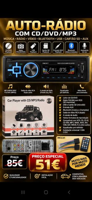 Auto radio. Novo na caixa