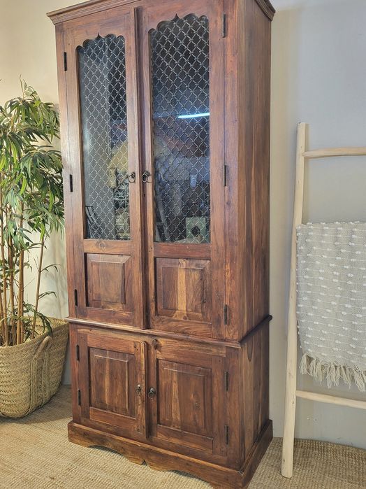 vitrine, armario, louceiro, estante, indiano, rustico