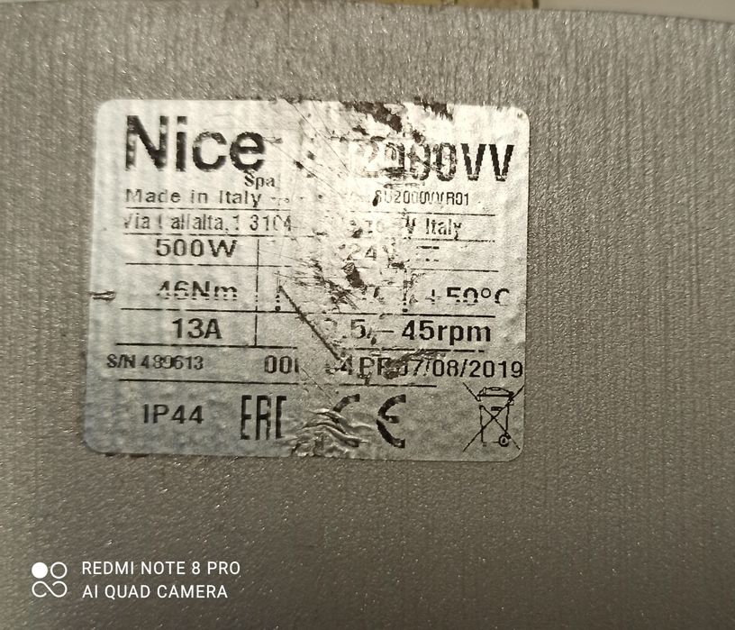 Automat nice do bram garażowych .