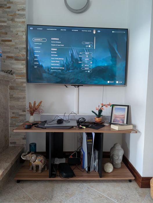 Móvel de TV Levira castanho/preto