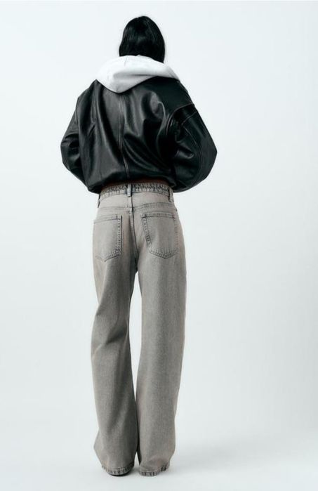 Zara TRF balloon baggy jeans mid-rise, 42