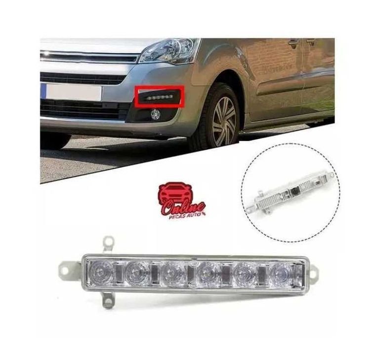Farolim Luz de Diurna Led peugeot 308 berlingo b9 citroen Novo