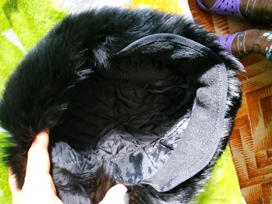 Шапка песец, кожа. Кубанка