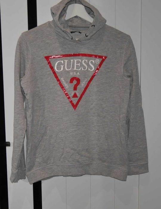 Guess świetna bluza logo kaptur kieszeń 34 XS