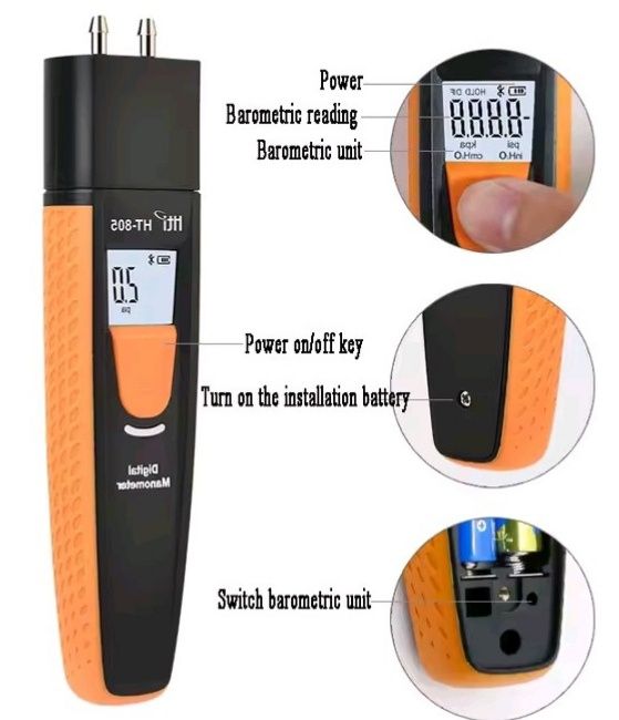 Діференціальний манометр HTi HT805А Bluetooth