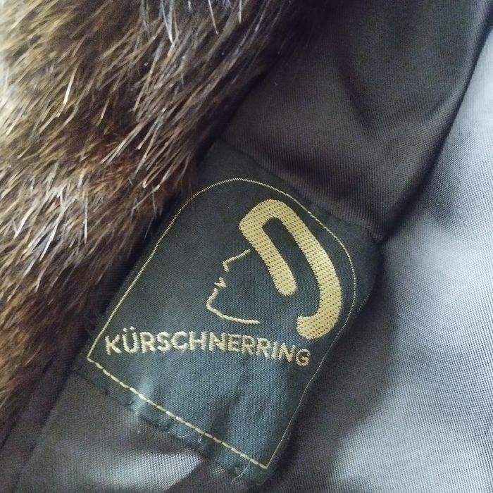 Długie MIDI futro z naturalnych norek brązowe 42/44