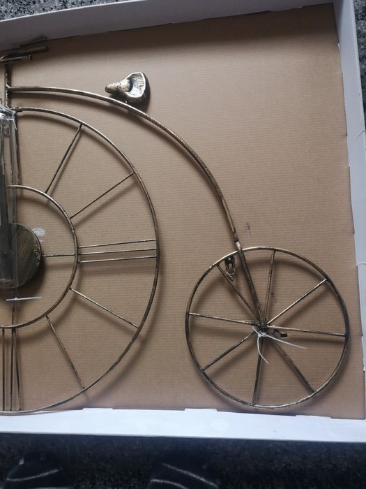 Zegar ścienny duży metalowy Rower Retro