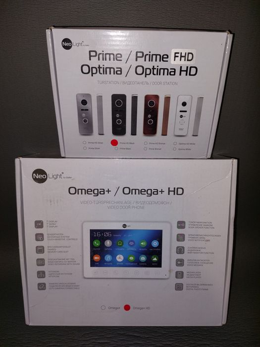 Видеодомофон NeoLight Omega+HD и вызывная панель Neolight Prime Full HD