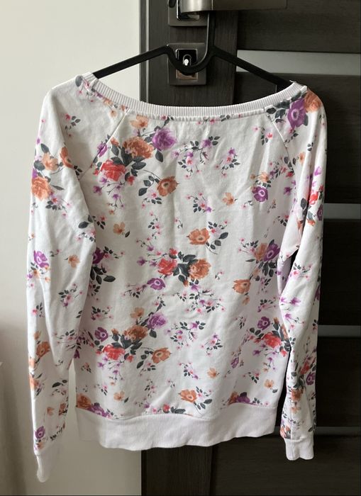 Stylowa, modna, biała bluza w kwiaty M/38, Terranova bawełna/poliester