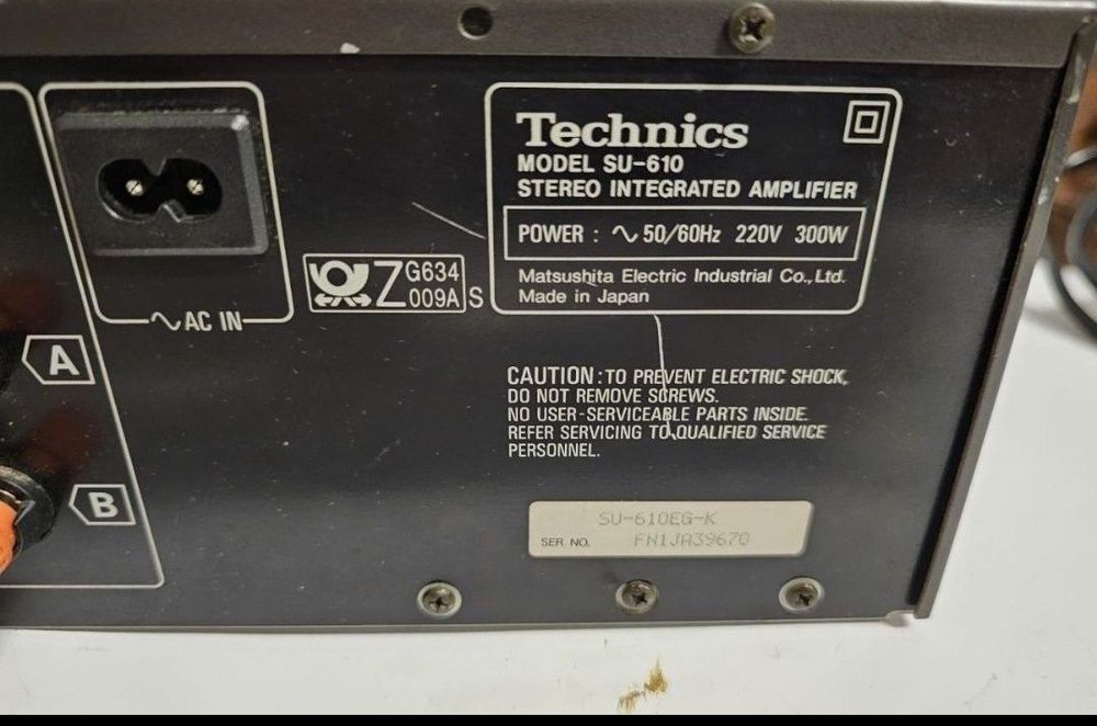 Stereo Wzmacniacz Technics SU-610, 2 x 80 W (DIN), Japan