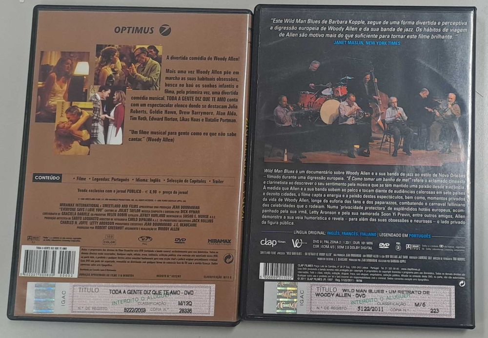 Pack com 5 Filmes do Woody Allen