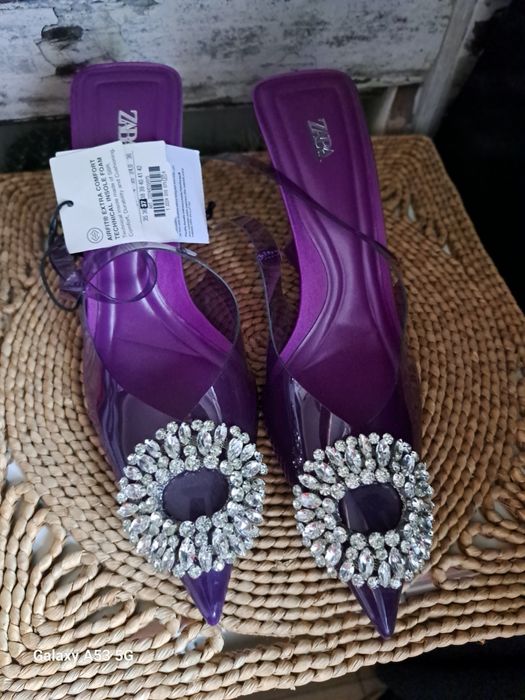 Nowe buty transparentne  kamyki cyrkonie zara 37