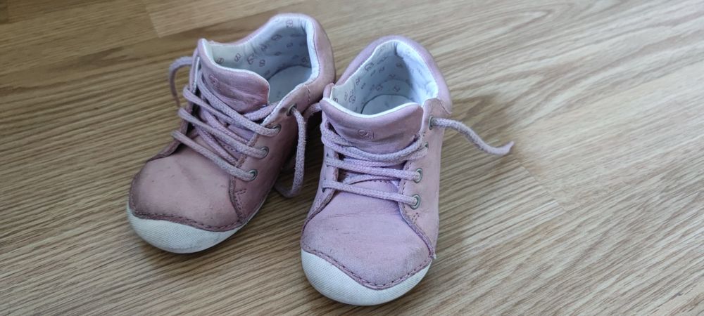 Buty dziecięce - Elefanten r. 22 - skóra naturalna pudrowy róż