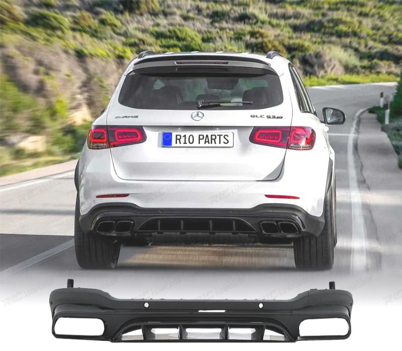 DIFUSOR MERCEDES GLC X253 SUV 15-22 LOOK AMG GLC63 PRETO