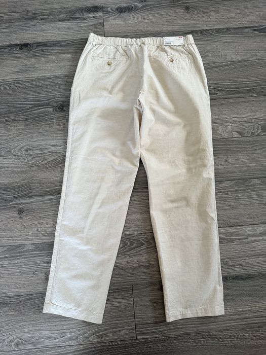 Eleganckie stylowe spodnie Uniqlo lniane   rozmiar L