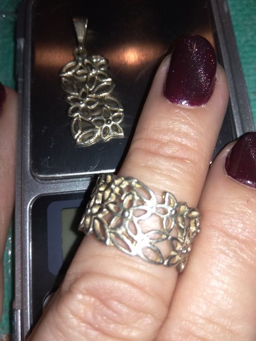 Komplet obrączka + zawieszka