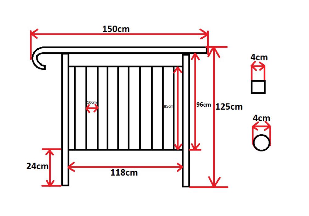 Stalowa kuta balustrada