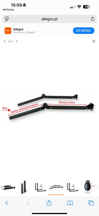 Uchwyt scienny na box, skladany idealny dla thule