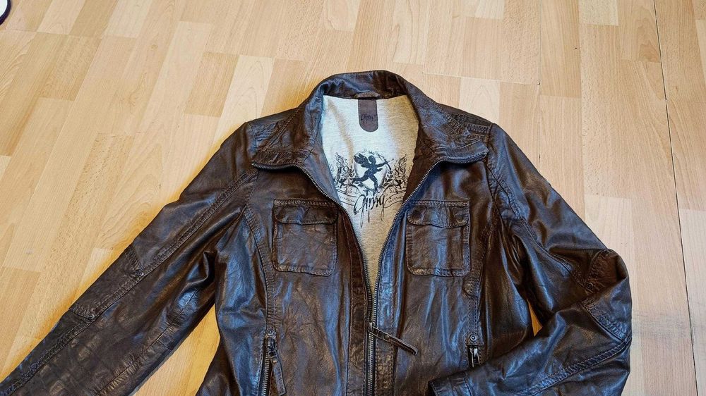 Damska lekko ocieplana kurtka skórzana GIPSY r.L stan bardzo dobry