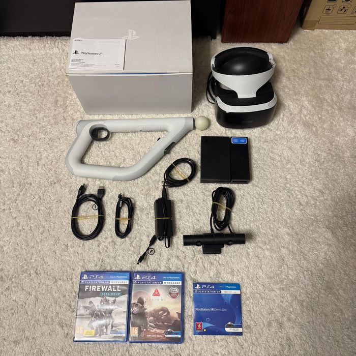 Kompletny zestaw PS VR V1 + Kamera V2 + Pudełko + Demo – Gotowy do gry ...