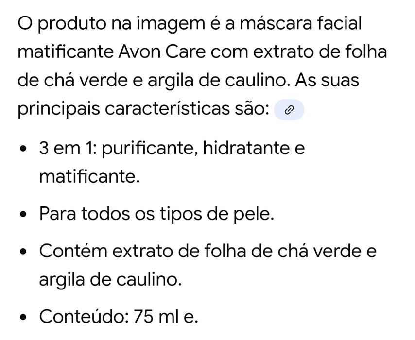 Máscara Facial Matificante 3em1 AVON 75ml