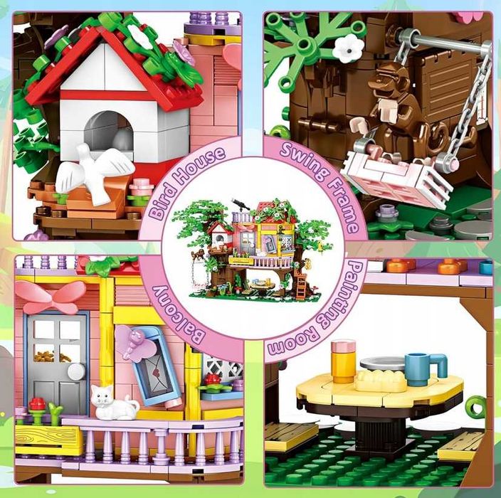 kompatybilne z"LEGO" Elefun Domek na drzewie  Duży zestaw 1100EL.