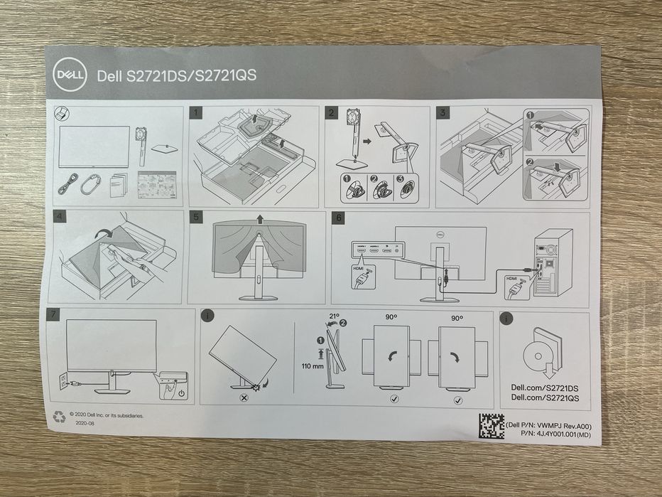 Monitor Dell 27" 4K UHD S2721QSA |IPS | Głośniki | FreeSync | Jak Nowy