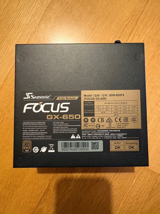 Fonte Alimentação Seasonic Focus-GX 650 650W 80 Plus Gold Modular