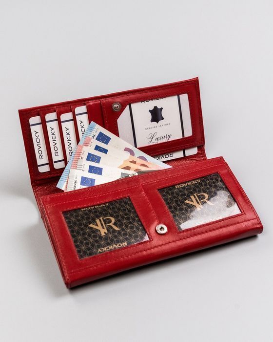 duży skórzany portfel z systemem rfid protect - rovicky