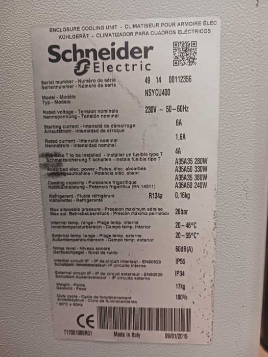 Unidade de refrigeração Schneider
