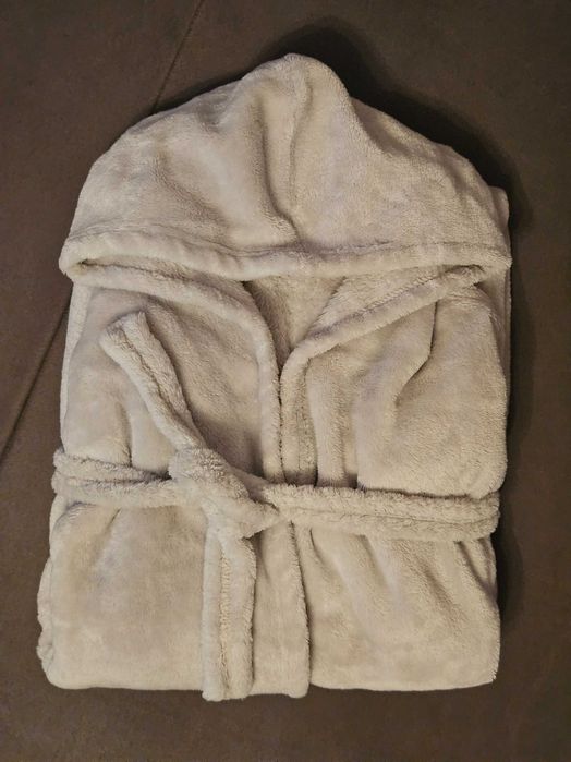 Дитячий флісовий халат на 140 см сірий