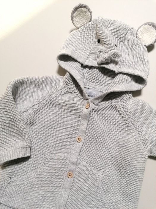 Casaco de Malha Cinzenta de Bebé