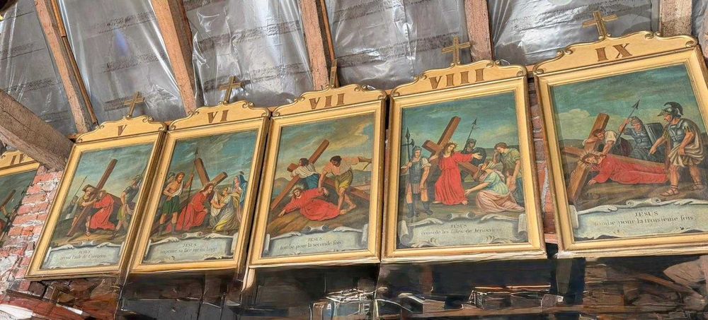 14 obrazów na płótnie - Droga Krzyżowa XVIII / XIX Wiek Antyk Francja