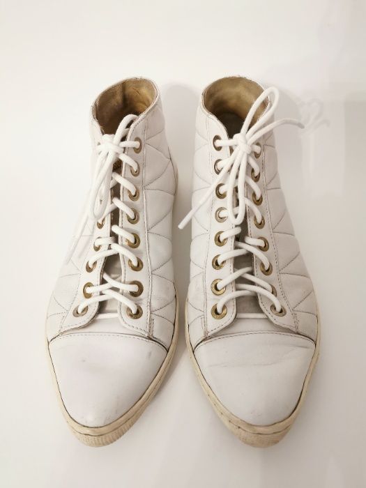 GINO ROSSI sneakers trampki RINA BIAŁE DTG365 r38