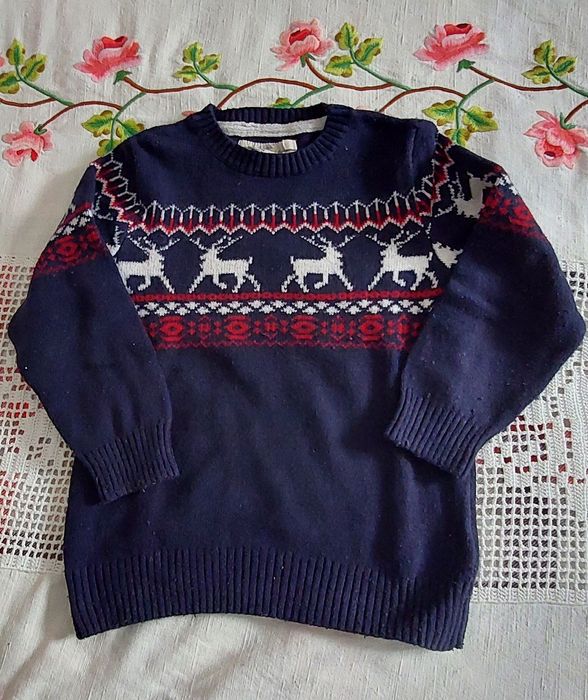 Lote 2 sweats e camisola de malha - 4/5 anos