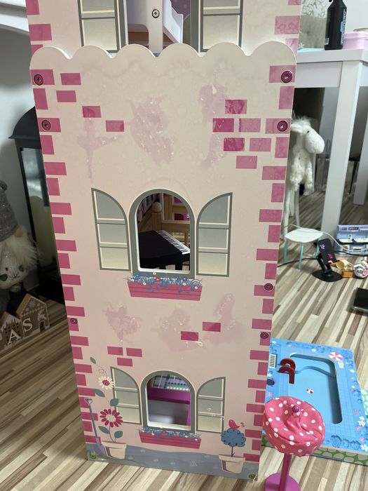 Domek drewniany dla lalek Basia 90 cm plus basen