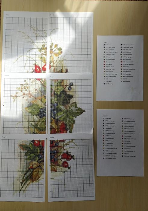 Haft krzyżykowy bukiet kwaitów - zestaw do dokończenia