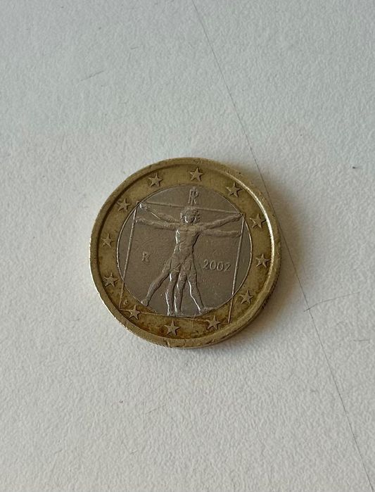 Moeda *RARA* 1€ 2002 (Itália homem vitruviano)