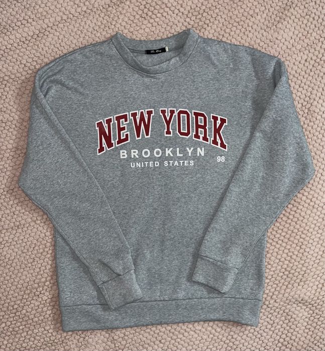 Теплий сірий костюм New York (світшот + штани)