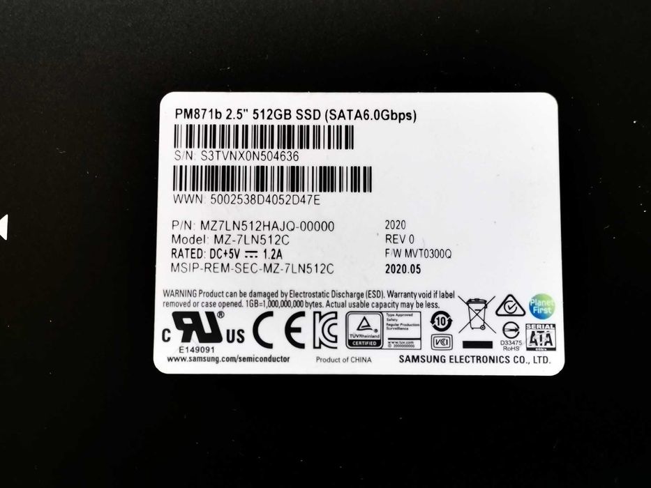SSD 512GB Samsung Pm871B