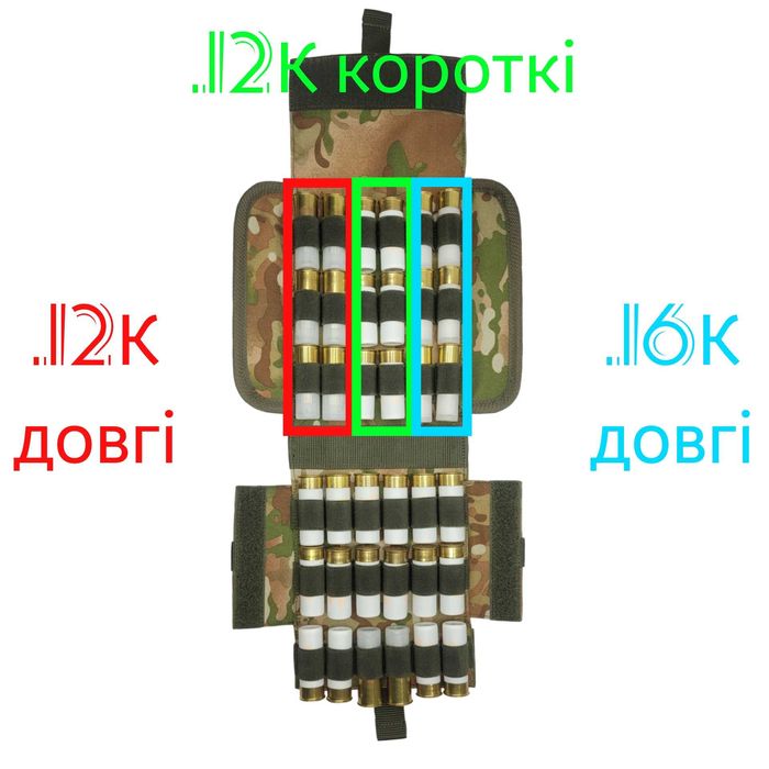 Патронташ х36 набоїв .12/16/20К на ремінь або моллє Швидке розгортання