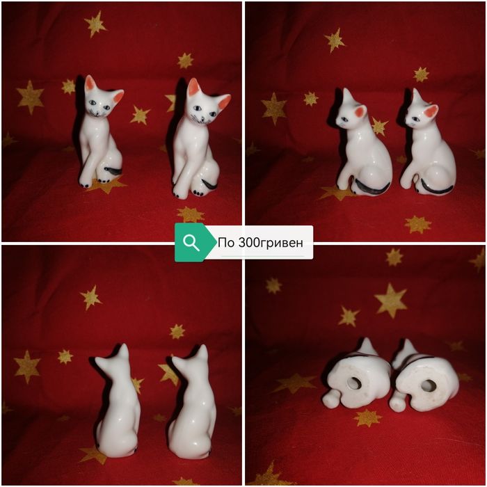 Винтажные фарфоровые статуэтки- кошки, собачки. Фигурки.