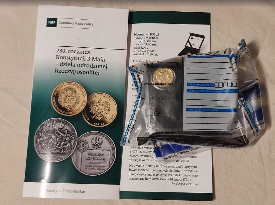 100zł 230. rocznica Konstytucji 3 Maja