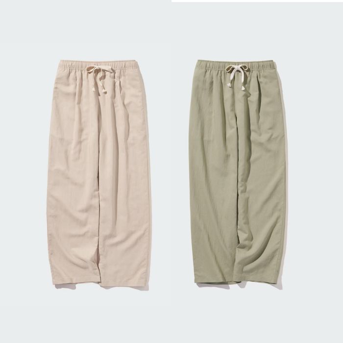 (M, L) Uniqlo брюки з суміші льону лляні штани лляні брюки