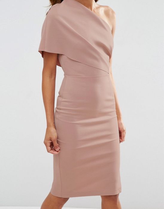 Коктейльное вечернее платье ASOS XS пудровое