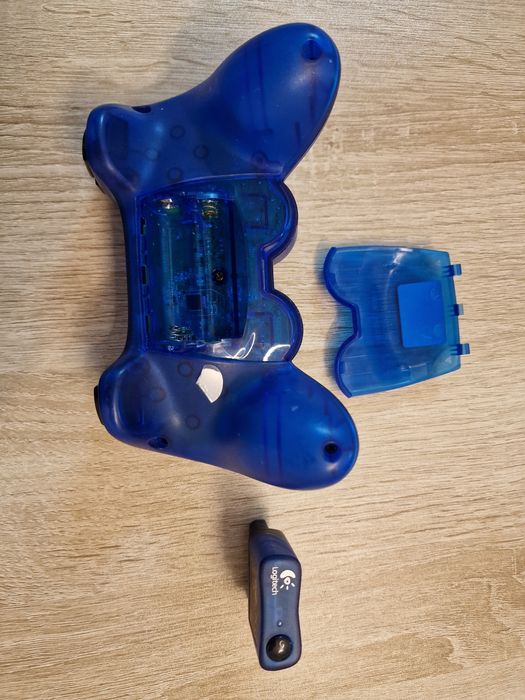 Comando Raro Logitech Wireless PS2 Azul Translucido + Receptor