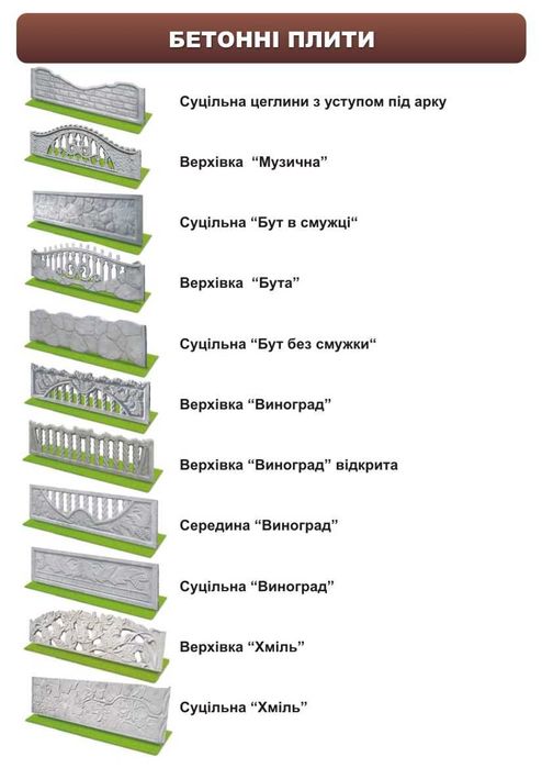 Продам бетонний паркан