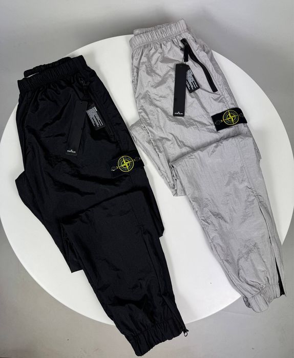Розпродаж ‼️ Нейлонові штани Stone Island Колір: Чорний | Сіро-Білий