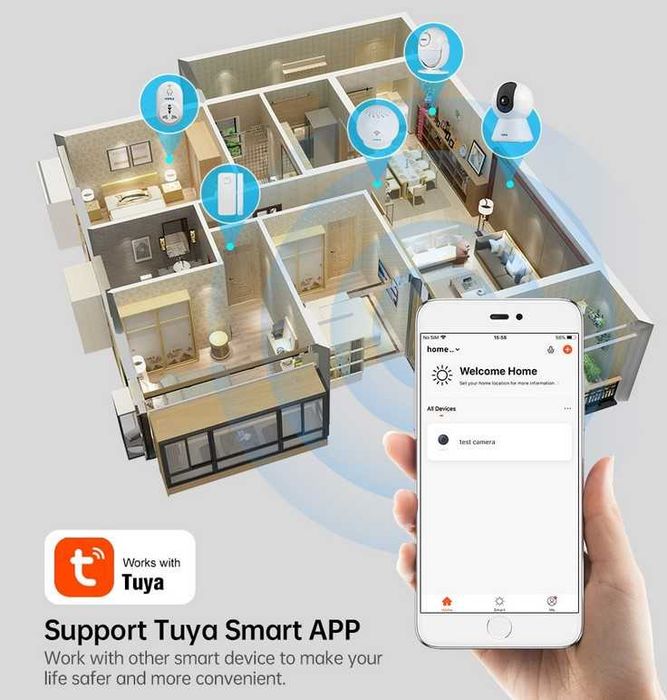 Camara IP WI-FI de Segurança 1080p 3mp Tuya Rastreamento automatico