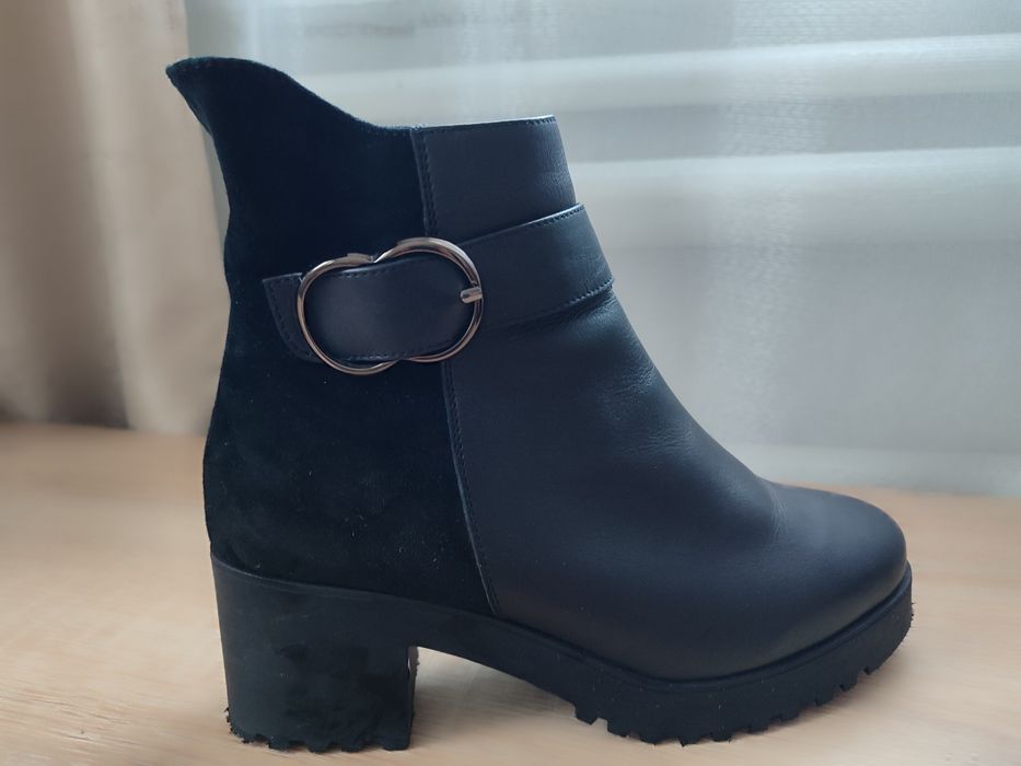 Ботинки кожаные демисезонные, 37 размер